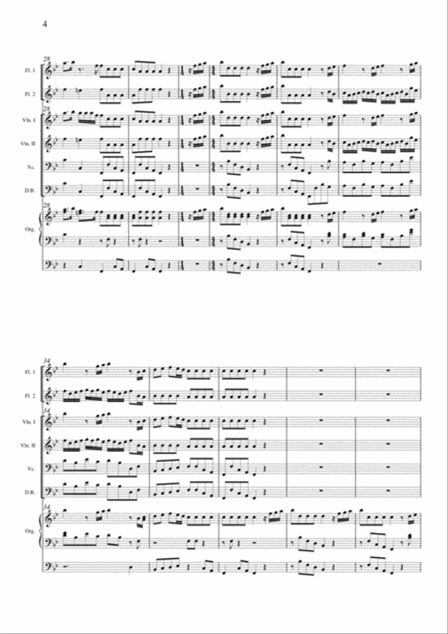 HANDEL - ORGAN CONCERTO in Bb Op. 4, No 6, HWV.294-1 Small Ensemble scores gallery preview page 4