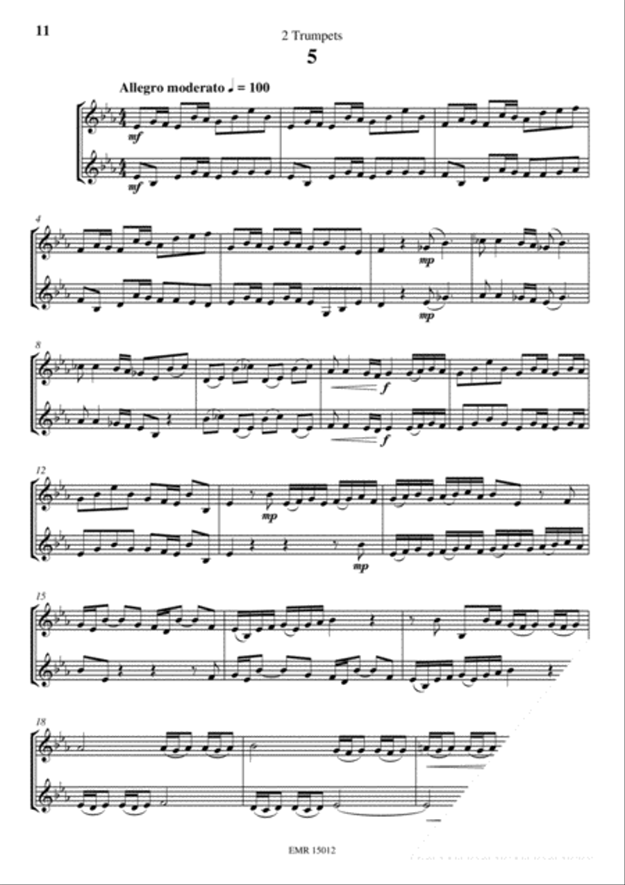 12 Duets in Style of Vivaldi Trumpet Duet scores gallery preview page 7