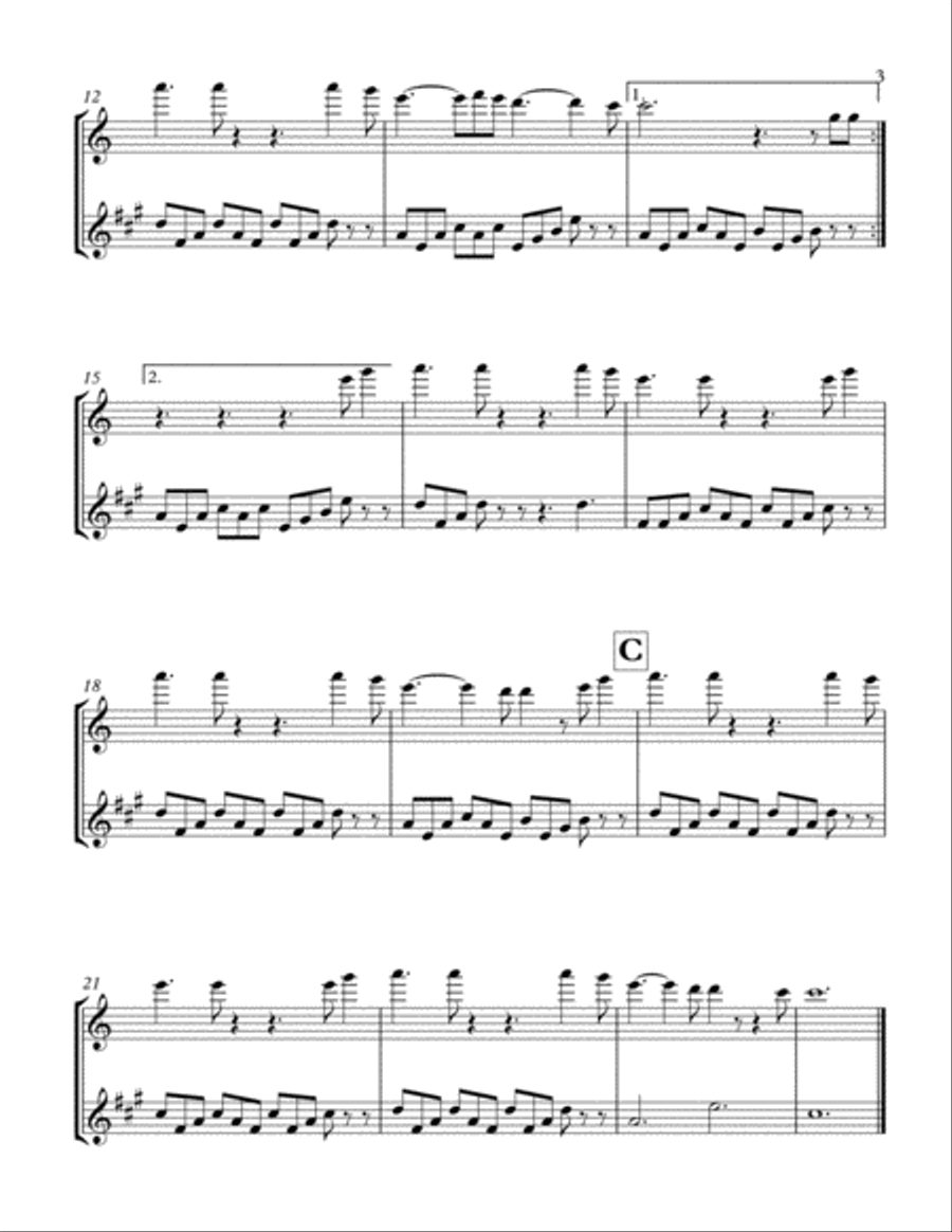 Hallelujah Hallelujah Woodwind Duet scores gallery preview page 3