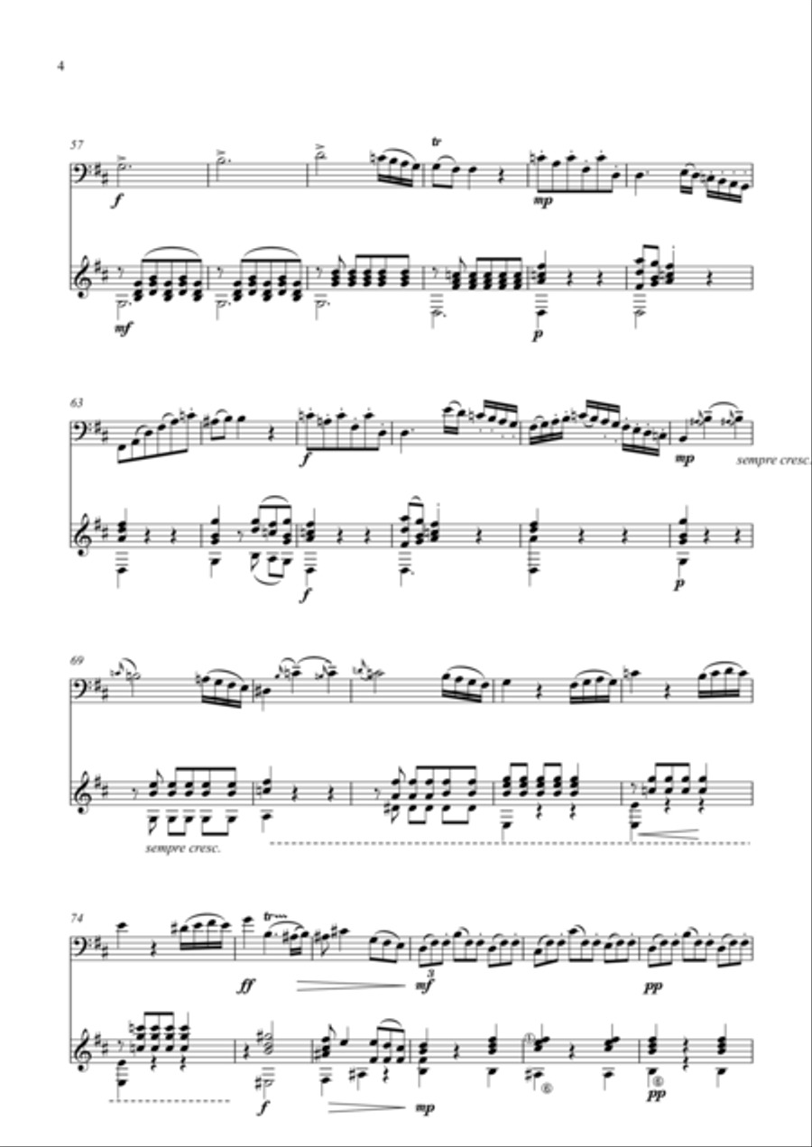 Mozart Rondo for Cello and Guitar String Duet scores gallery preview page 5