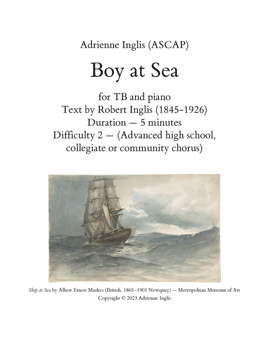 Boy at Sea for TB and piano TB scores gallery preview page 1