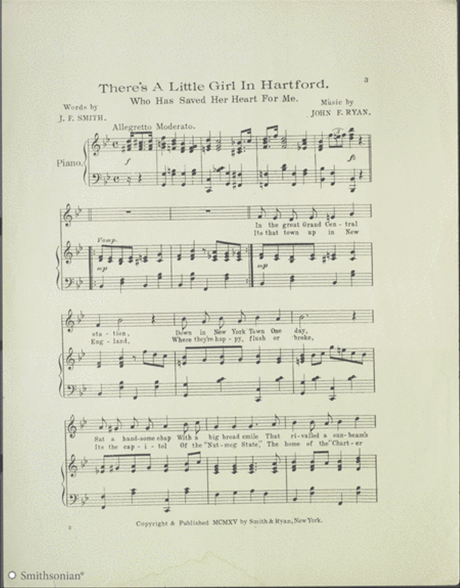 There's A Little Girl In Hartford, who has saved her heart for me Piano, Vocal scores gallery preview page 2