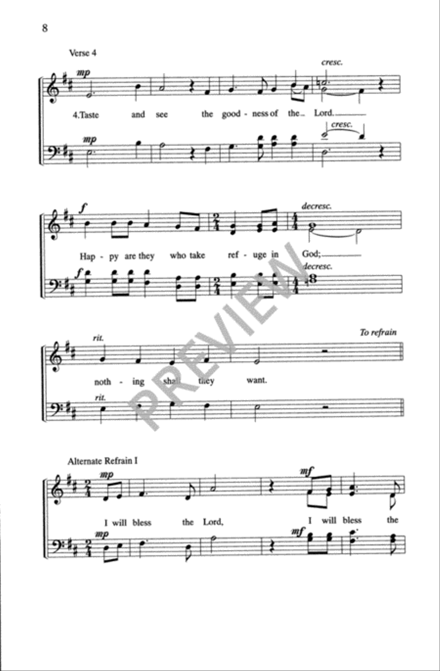 Psalms for the Church Year - Volume 6, Choral Refrains 4-Part scores gallery preview page 10