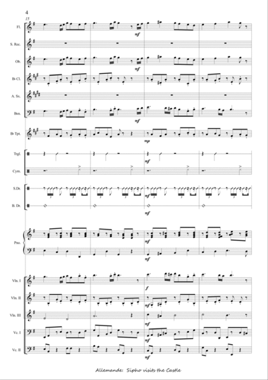 Suite, Sweet Cape Town - 2 Allemande Sipho visits the Castle Concert Band scores gallery preview page 4