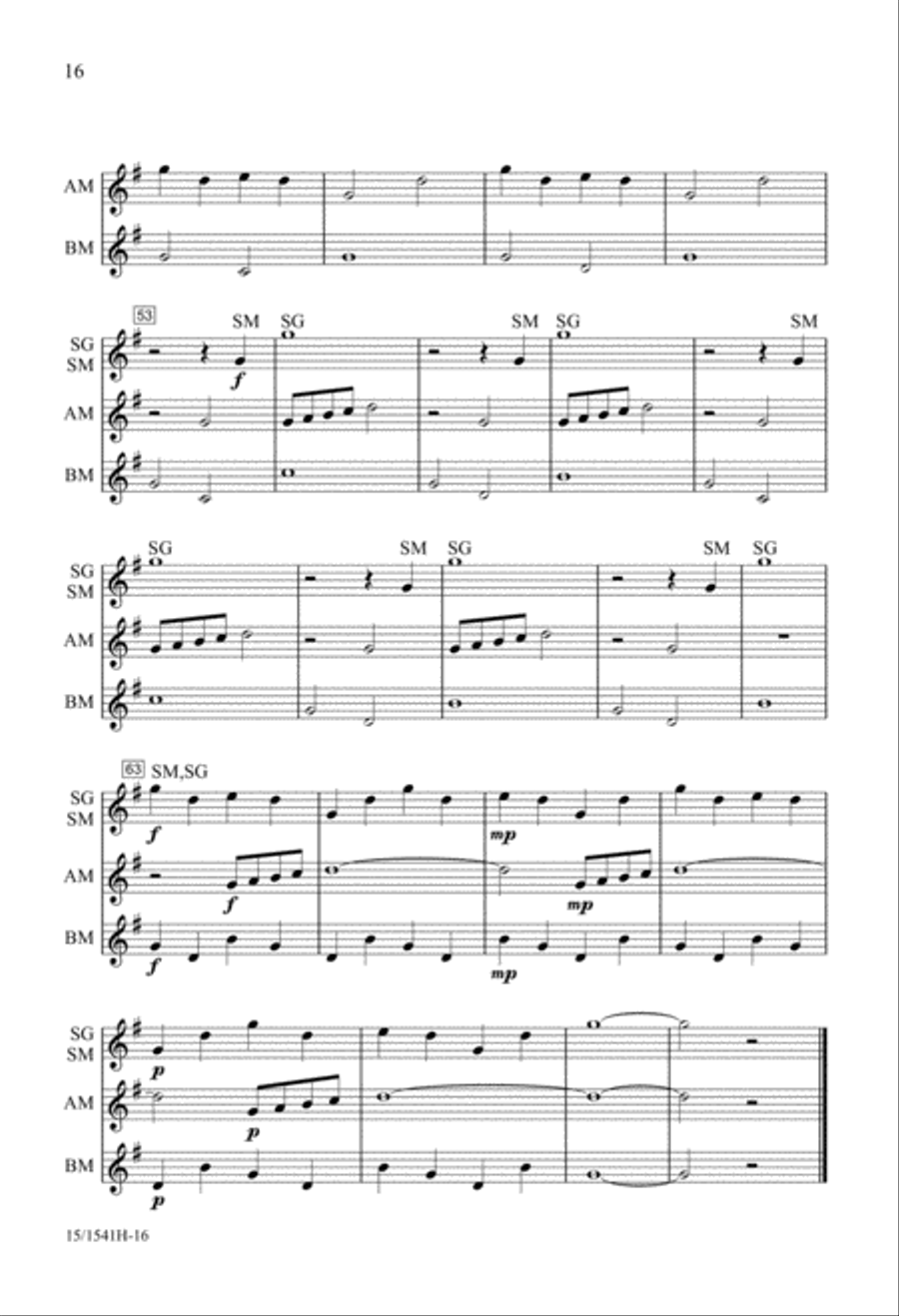Merry Are the Bells 3-Part scores gallery preview page 16
