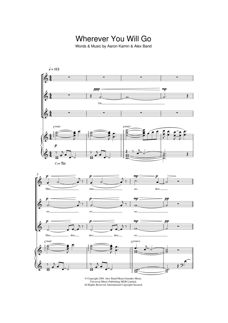 Wherever You Will Go SSA scores gallery preview page 1