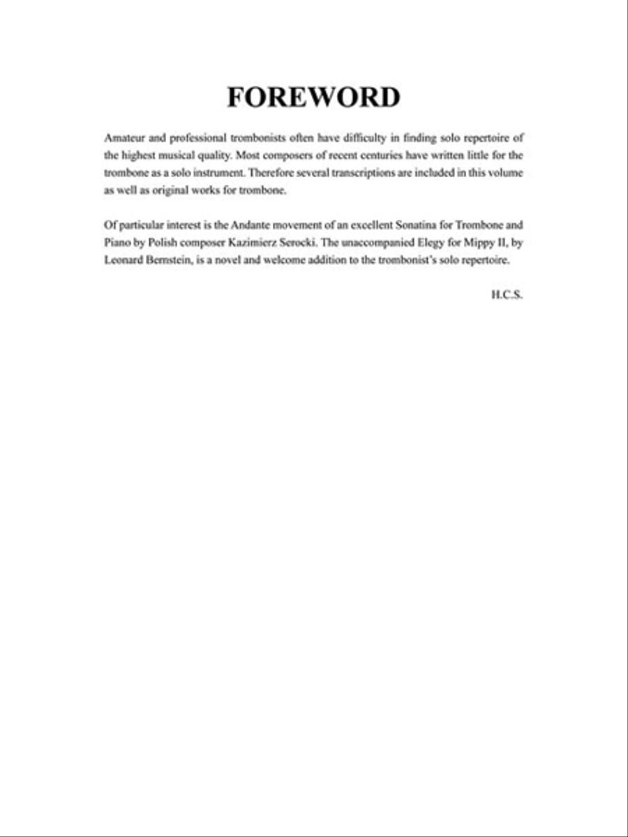 Solos for the Trombone Player Piano Accompaniment scores gallery preview page 4