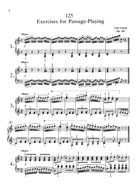 Czerny -- 125 Exercises for Passage Playing, Op. 261