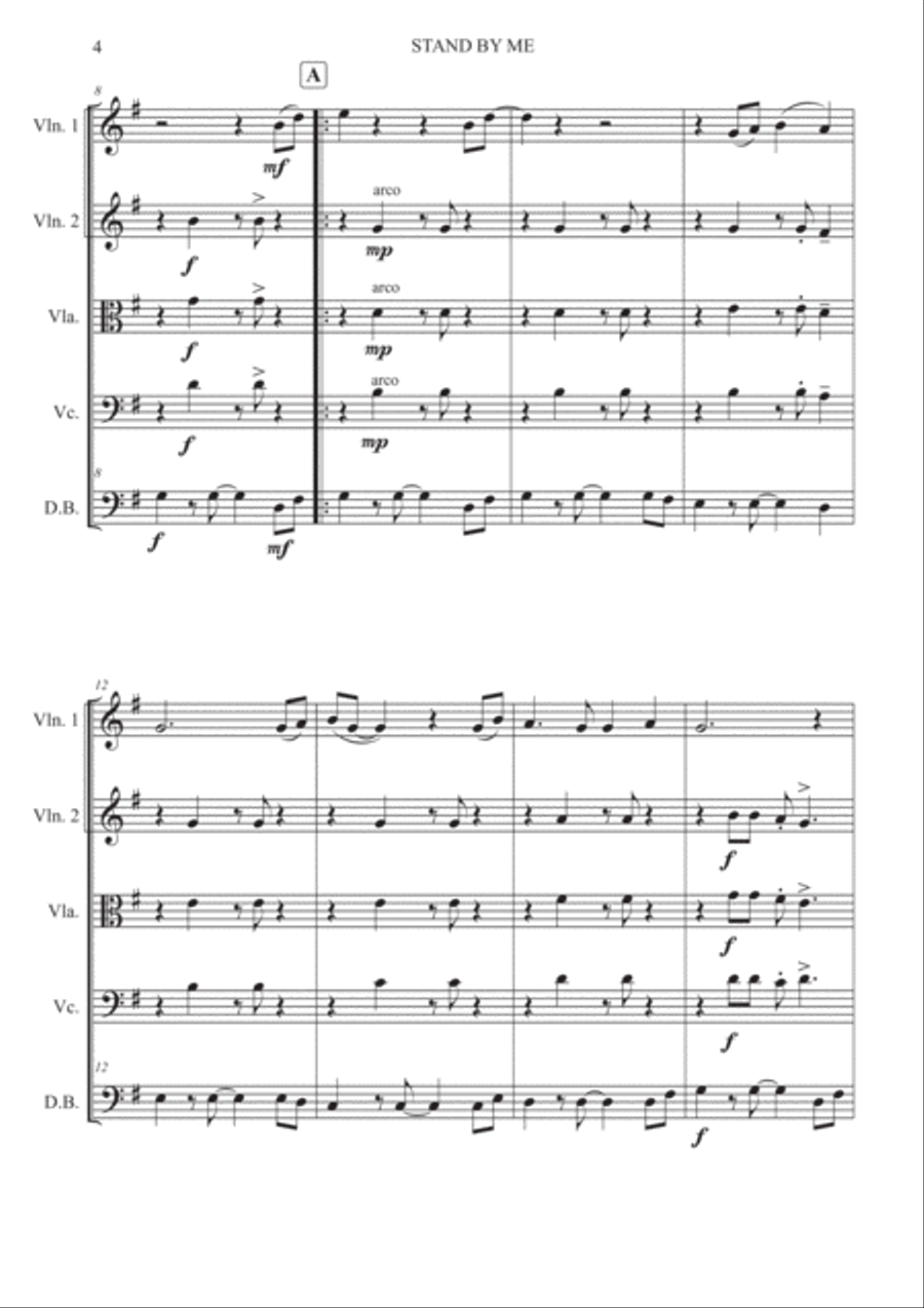 Stand By Me String Quartet scores gallery preview page 4