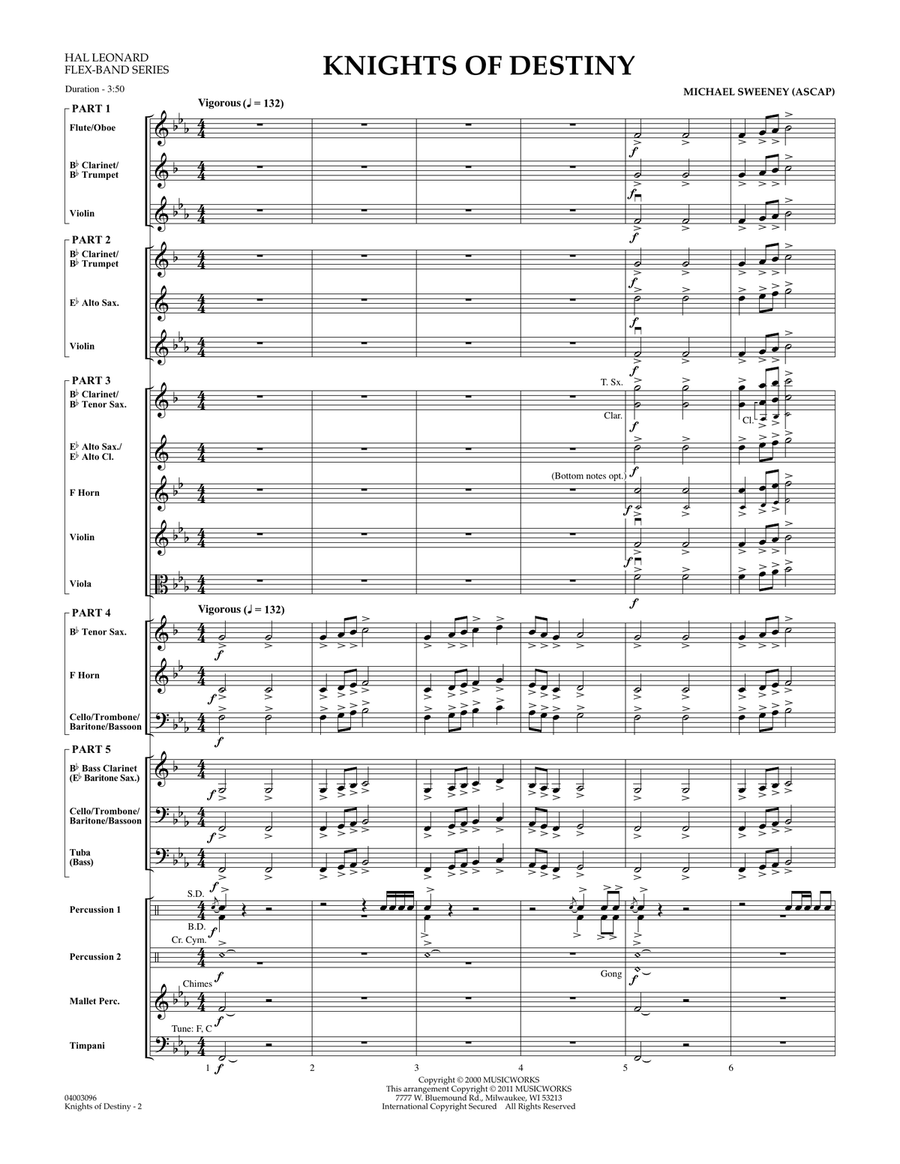 Knights Of Destiny - Full Score Concert Band scores gallery preview page 2