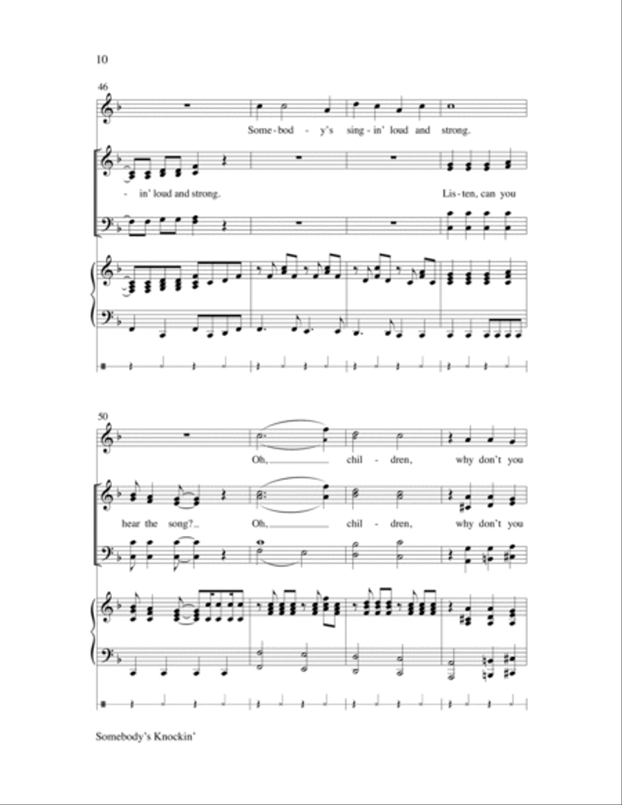 Somebody's Knockin' Children's Choir scores gallery preview page 10