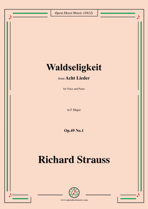 Richard Strauss-Waldseligkeit,in F Major