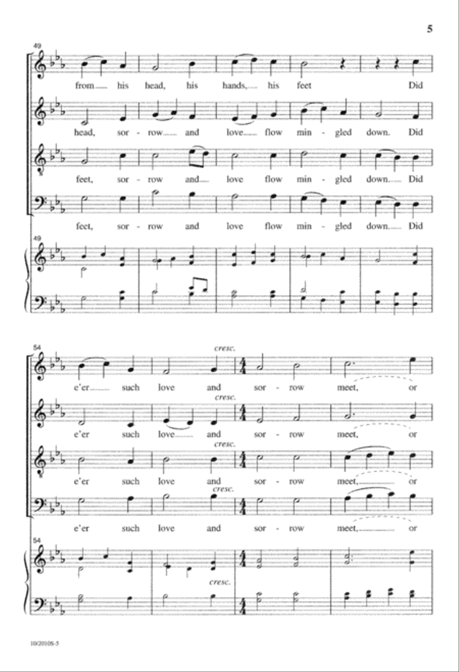 When I Survey the Wonderous Cross 4-Part scores gallery preview page 5