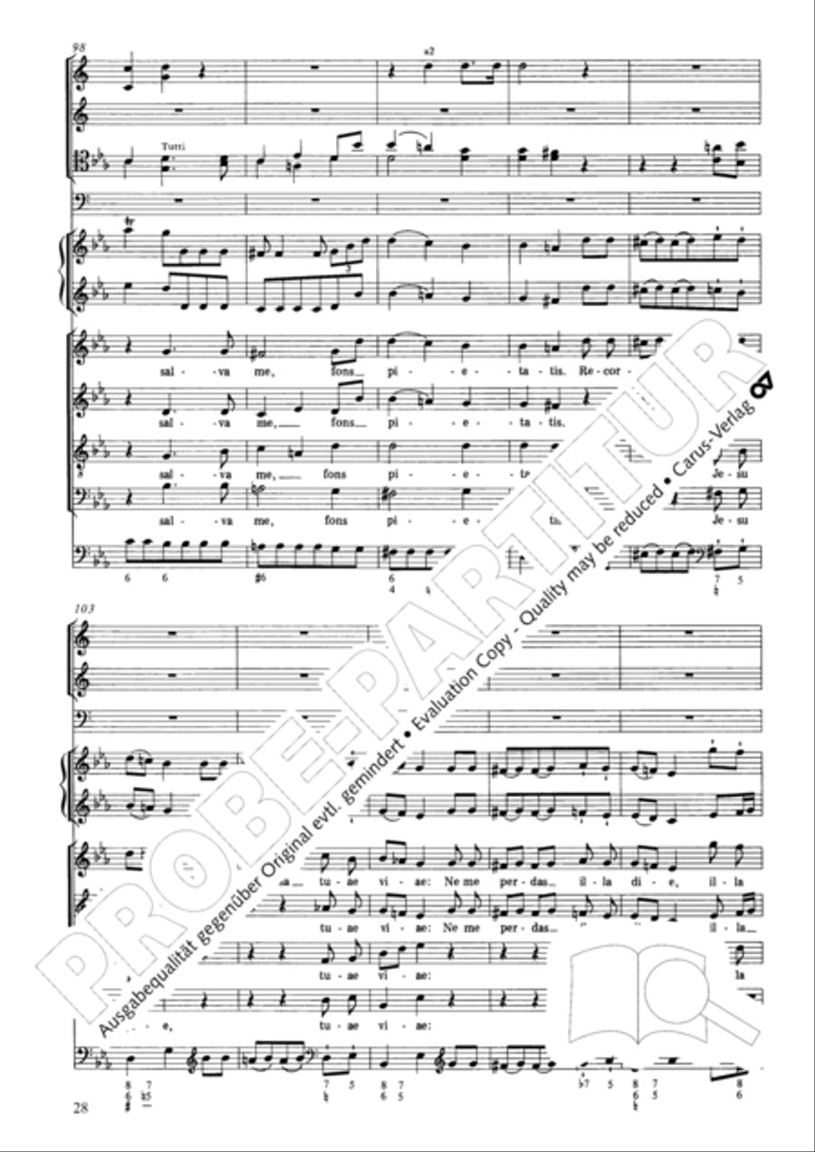 Requiem in C minor 4-Part scores gallery preview page 34