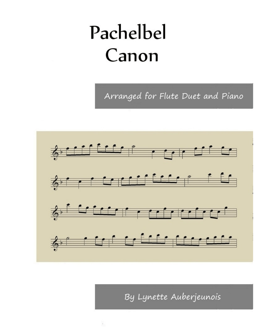 Canon - Flute Duet and Piano Flute Duet scores gallery preview page 1