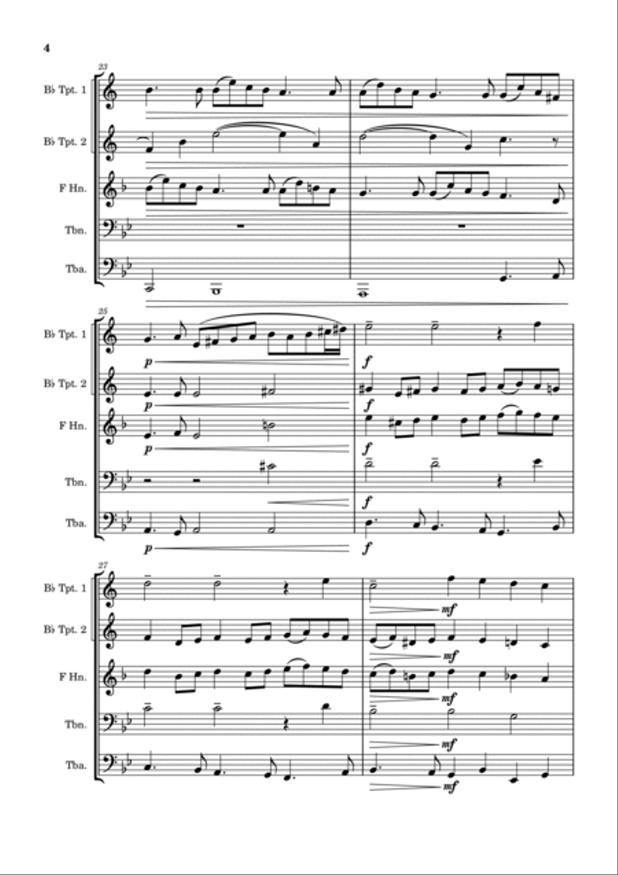 Sarabanda from Les Ruses d'Amour – Alexander Glazunov - Brass Quintet Brass Quintet scores gallery preview page 4