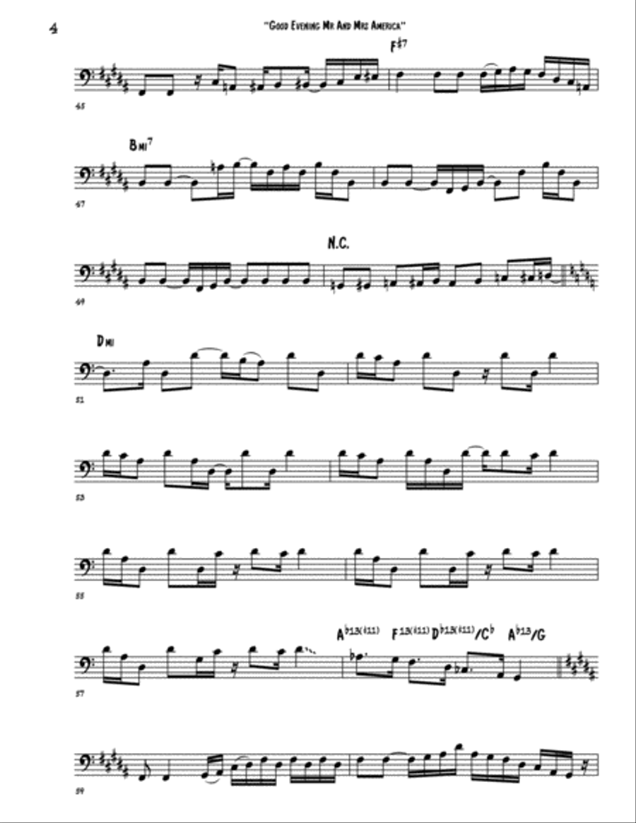 Good Evening Mr. And Mrs. America Bass Guitar scores gallery preview page 4