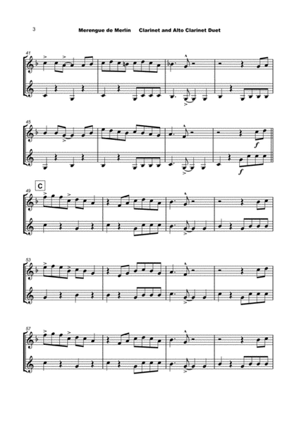 Merengue de Merlín, for Clarinet and Alto Clarinet Duet