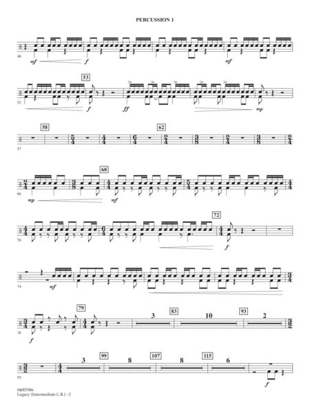 Legacy (Intermediate Version) - Percussion 1