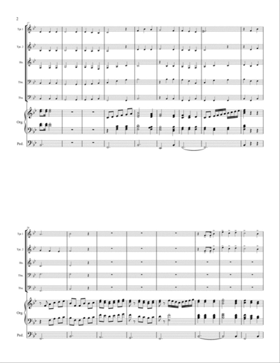 The Strife Is O'er, the Battle Done - Brass Quintet and Organ Brass Ensemble scores gallery preview page 3
