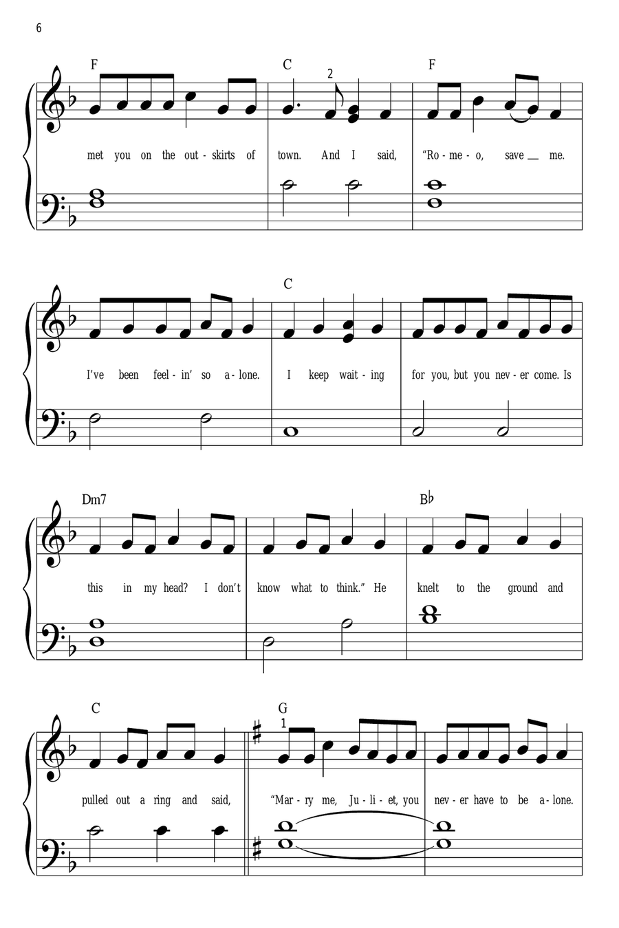 Love Story Easy Piano scores gallery preview page 6