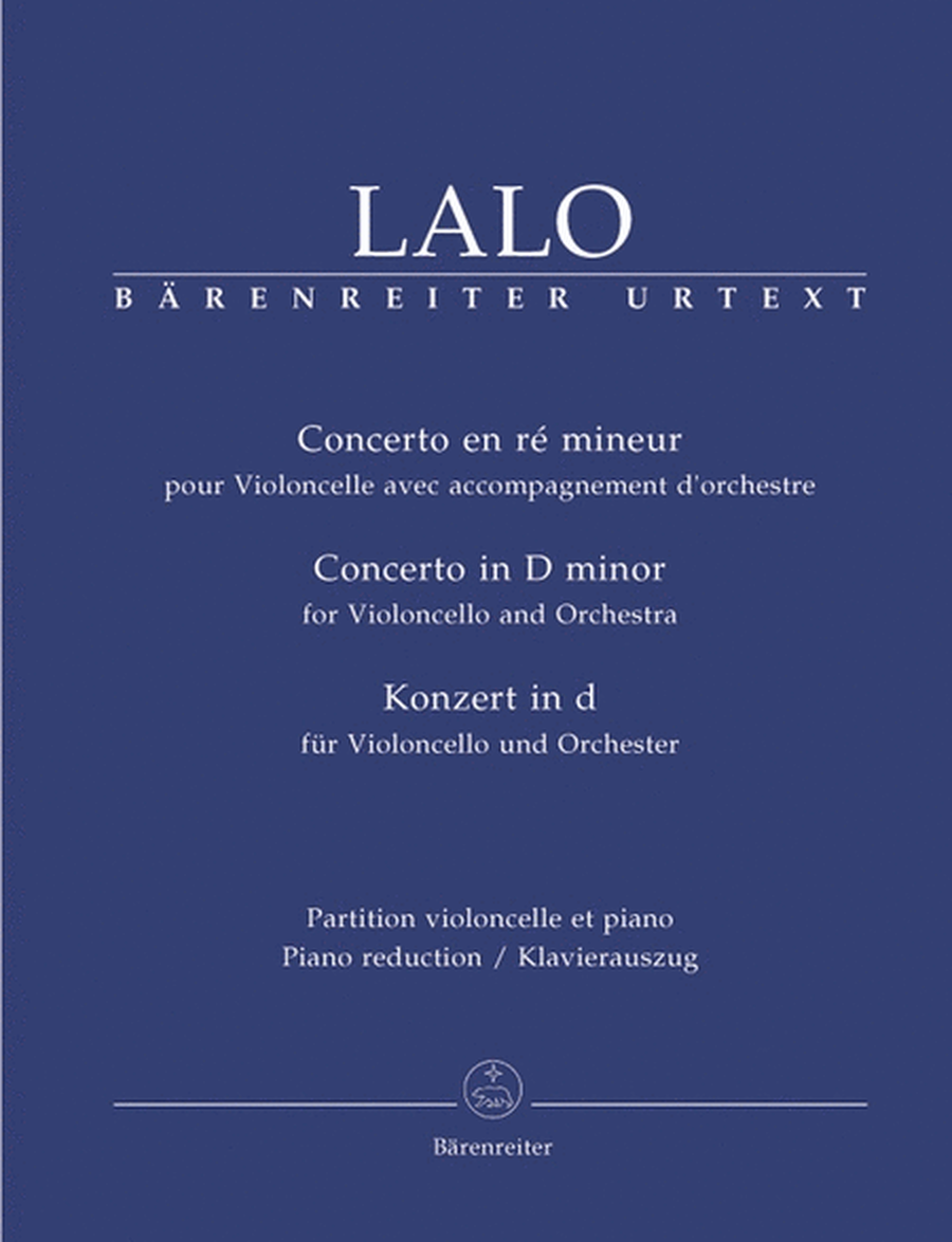 Lalo - Concerto In D Minor Cello/Piano Urtext
