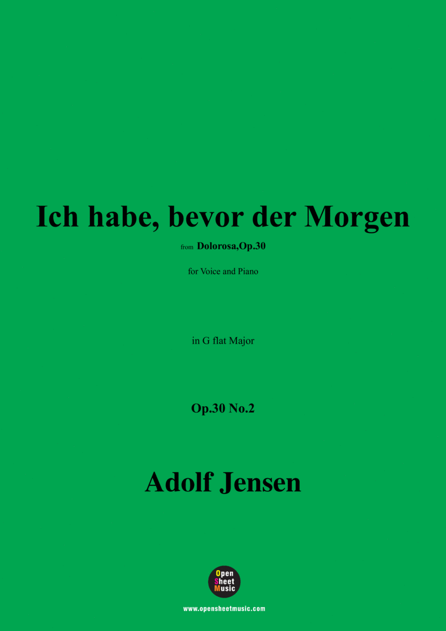 A. Jensen-Ich habe,bevor der Morgen,Op.30 No.2,in G flat Major Voice scores gallery preview page 1