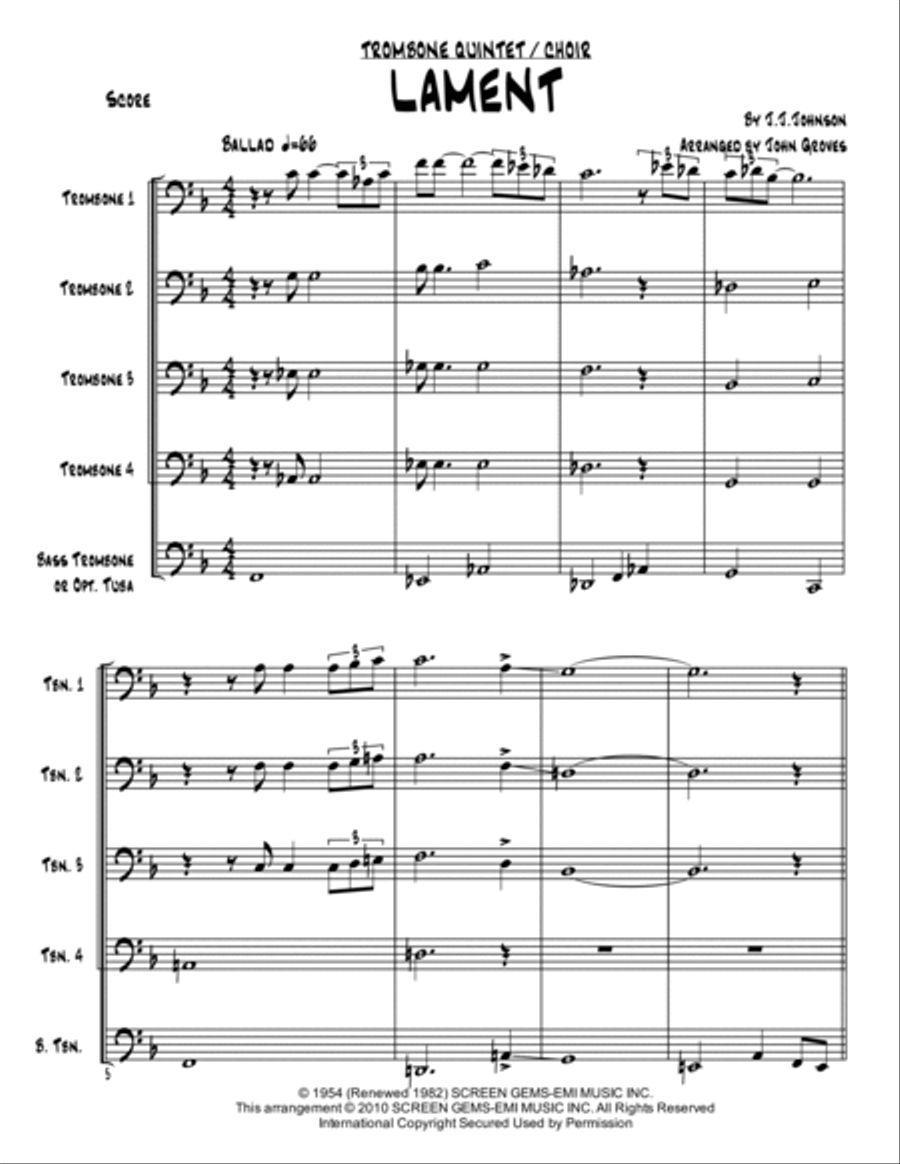 Lament Brass Quintet scores gallery preview page 3