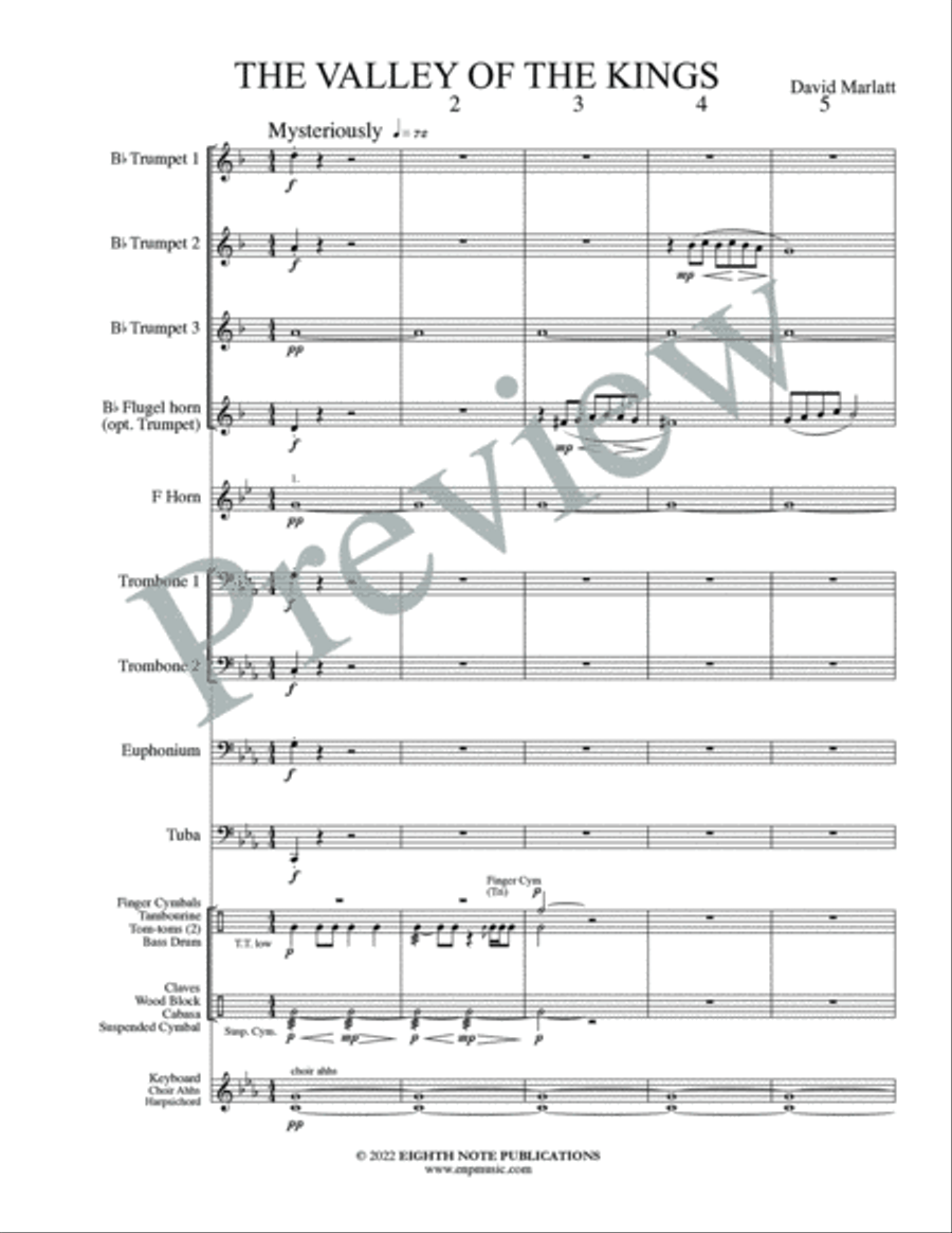 The Valley of the Kings The Valley of the Kings Small Ensemble scores gallery preview page 3