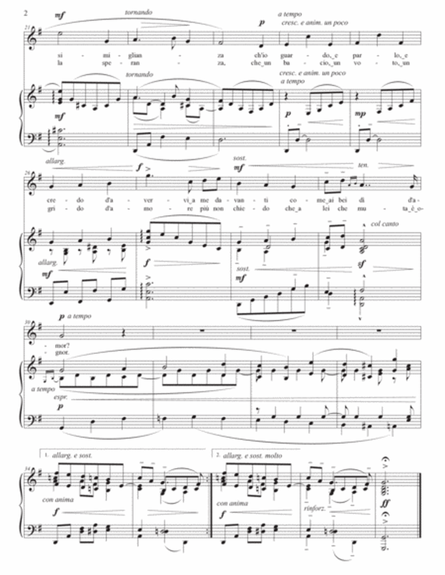 DONAUDY: Vaghissima sembianza (transposed to G major, G-flat major, and F major)
