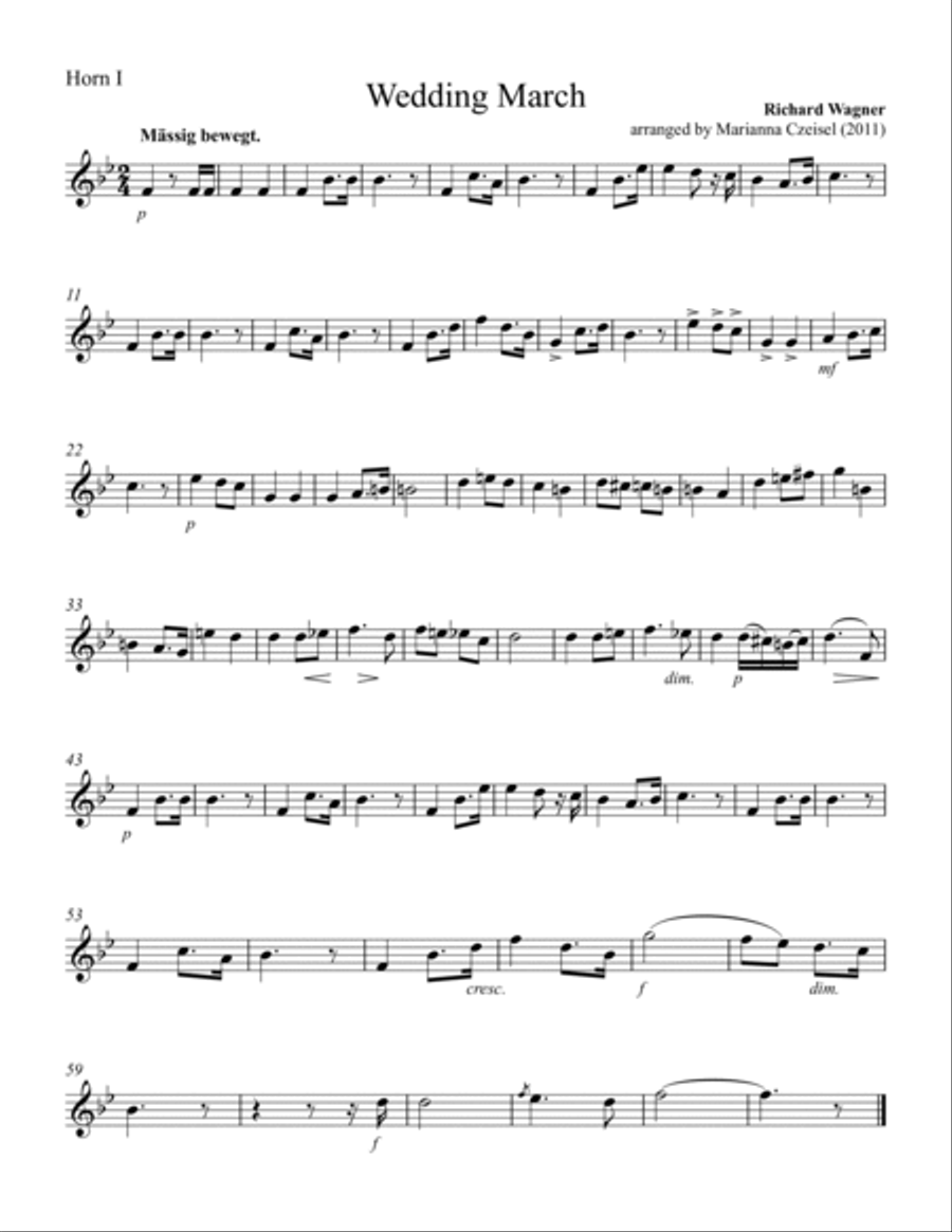 Wagner Wedding March Horn Solo scores gallery preview page 3