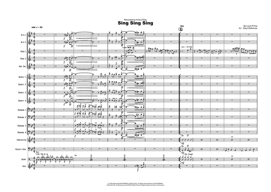 Sing, Sing, Sing Sing, Sing, Sing Jazz Ensemble scores gallery preview page 1