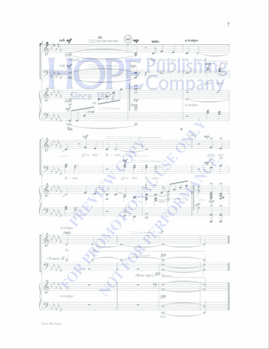 Give Me Jesus Give Me Jesus 4-Part scores gallery preview page 7