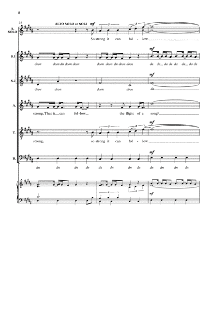 The Arrow and the Song SSATB scores gallery preview page 8