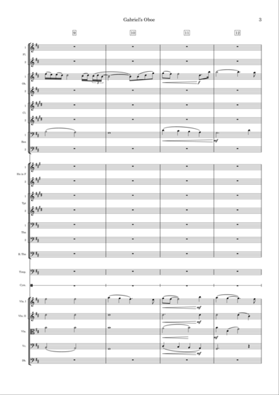 Gabriel's Oboe Full Orchestra scores gallery preview page 3