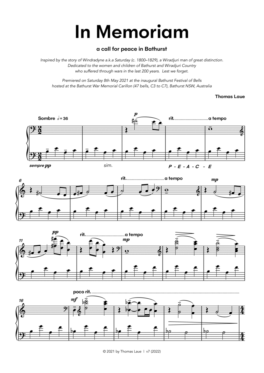 In Memoriam Carillon scores gallery preview page 1