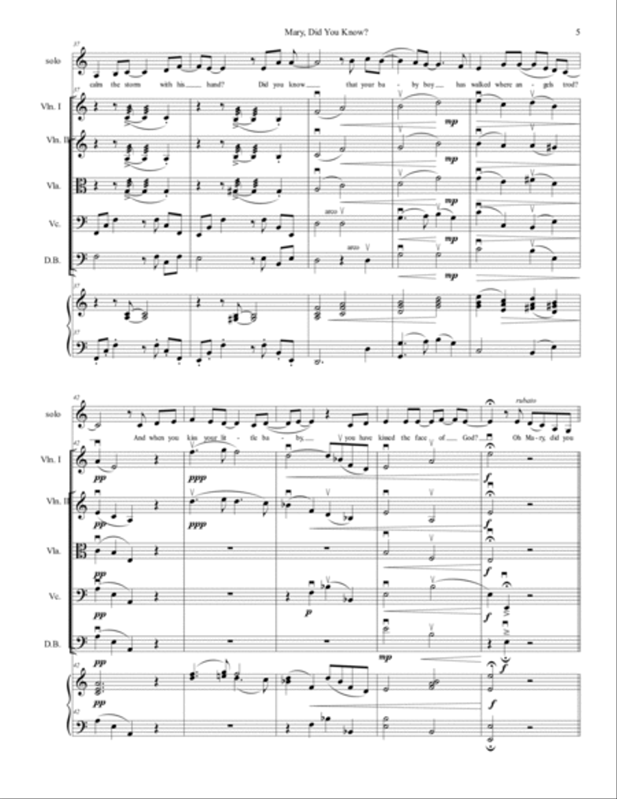 Mary, Did You Know? Mary, Did You Know? String Orchestra scores gallery preview page 5