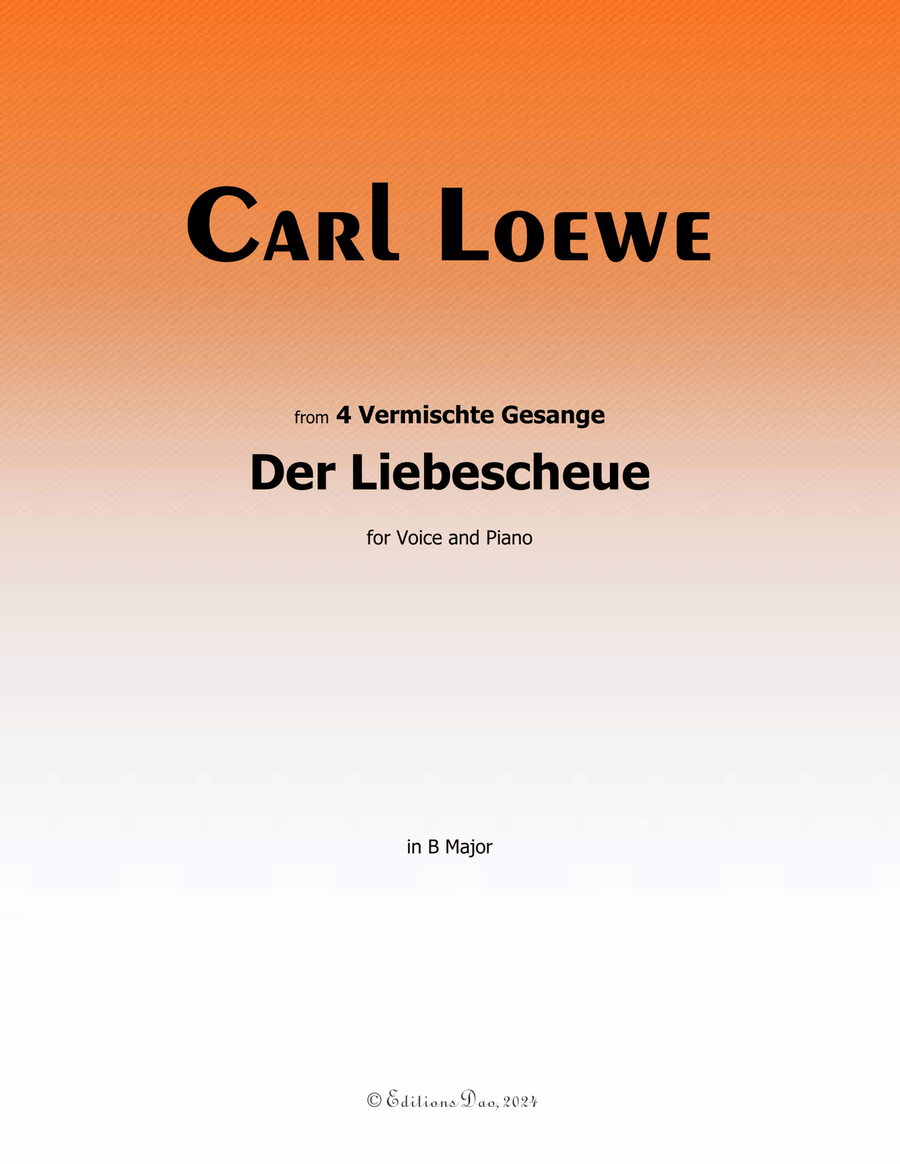 Der Liebescheue, by Carl Loewe, in B Major Voice scores gallery preview page 1