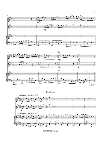 Carson Cooman : Triolet (2009) for (baroque) violin, (baroque) oboe, and harpsichord