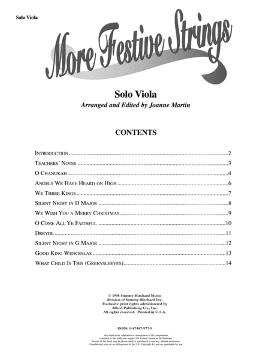 More Festive Strings for Solo Instruments Viola Solo scores gallery preview page 7