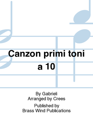 Book cover for Canzon primi toni a 10