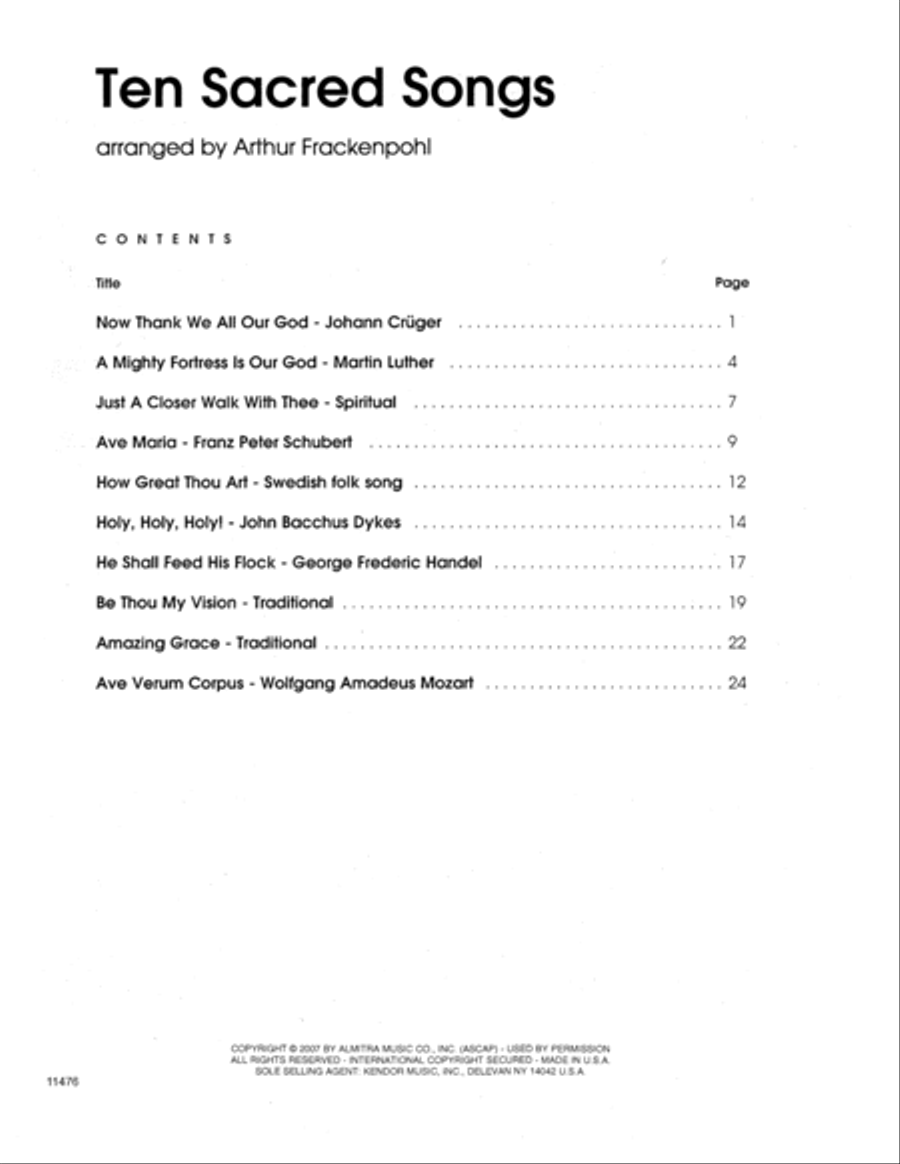 Ten Sacred Songs Ten Sacred Songs Flute Solo scores gallery preview page 2