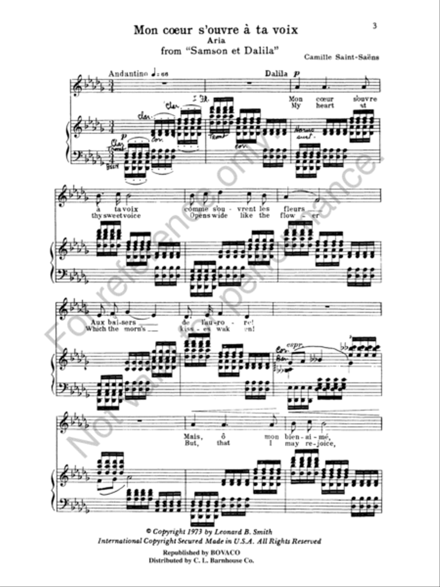 Mon coeur s'ouvre a ta voix Concert Band scores gallery preview page 3