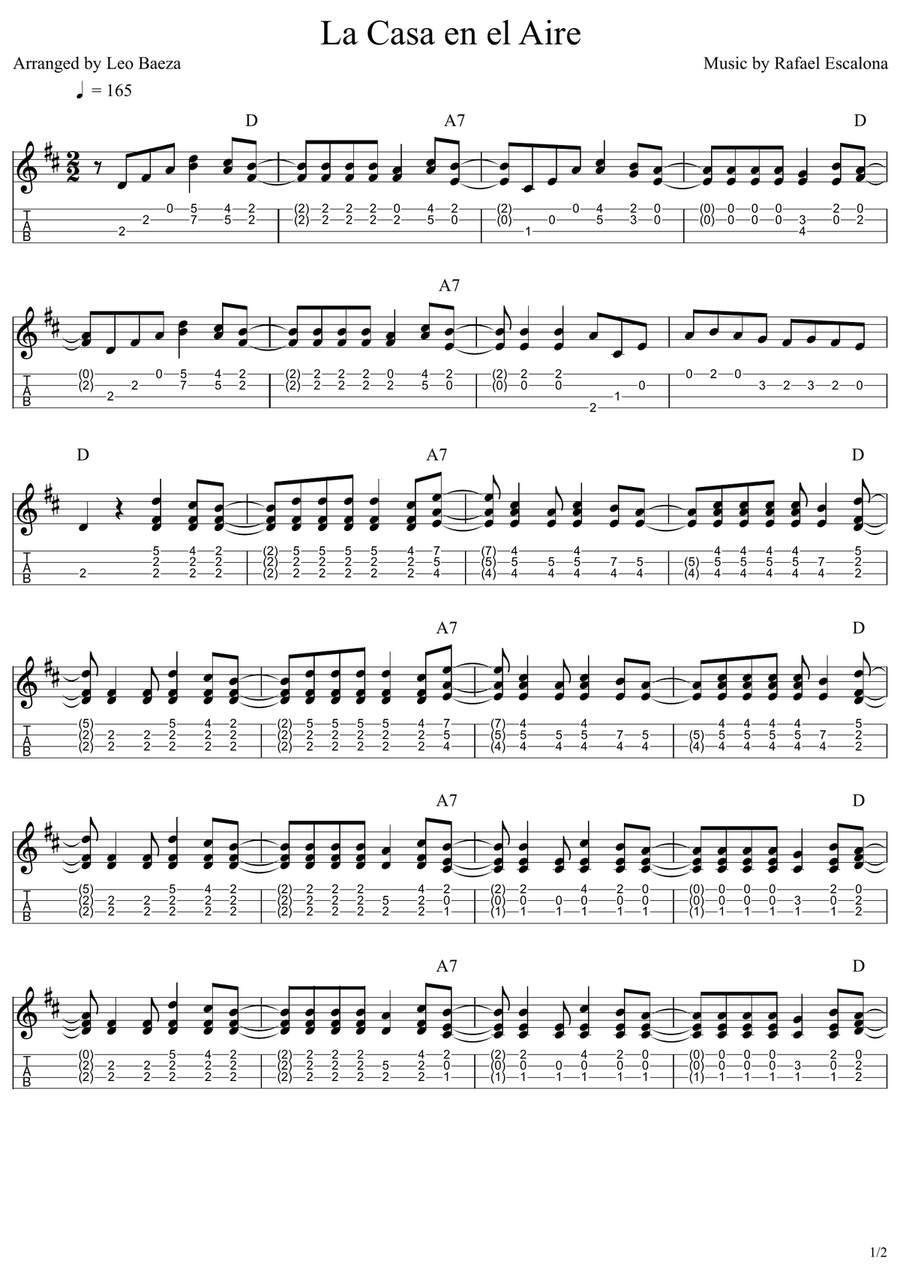 La Casa en el Aire La Casa en el Aire Ukulele scores gallery preview page 1