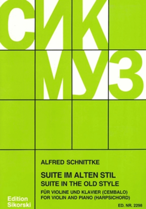 Book cover for Suite in the Old Style [Suite im alten Stil]