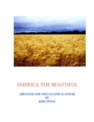 Book cover for America the Beautiful for solo classical guitar