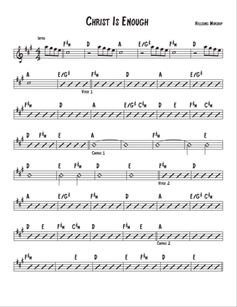 Christ Is Enough Piano, Vocal, Guitar scores gallery preview page 1