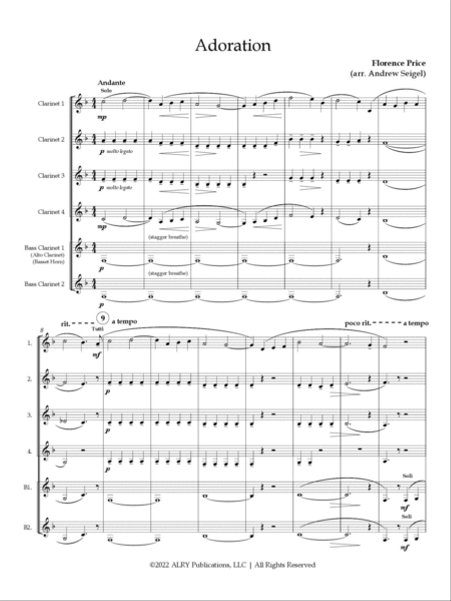 Adoration for Clarinet Choir Clarinet Choir scores gallery preview page 2