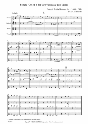 Sonata Op.34-6 for Two Violins & Two Violas
