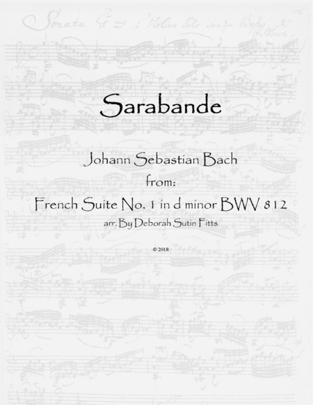 Sarabande From the French Suite No. 1 in d minor, BWV 812, by Johann Sebastian Bach image number null